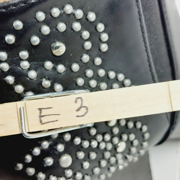 Report Mahogany Block Heel Pointy Toe Studded Ankle Boots E3 - Picture 13 of 13